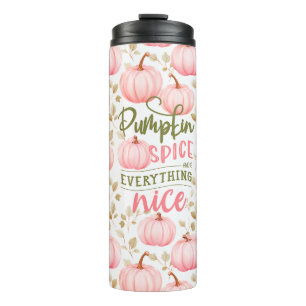 Kürbisgewürz Alles Schöne Rosa Muster Herbst Thermosbecher