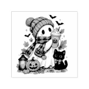 Kürbisgewürz-Geist Kuschel-Halloween Permastempel