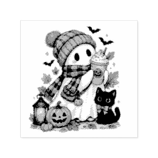 Kürbisgewürz-Geist Kuschel-Halloween Permastempel (Design)