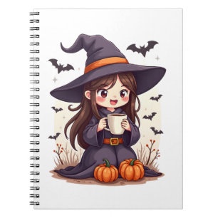 Kürbisgewürz-Hexe � Süßes Halloween-Kaffee-Shirt Notizblock