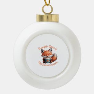 Kürbisgewürz ist meine Lieblingsjahreszeit Herbst Keramik Kugel-Ornament