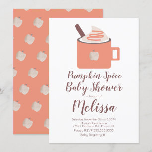 Kürbisgewürz-Kaffee-Campfire-Tasse Herbst-Baby-Par Einladung