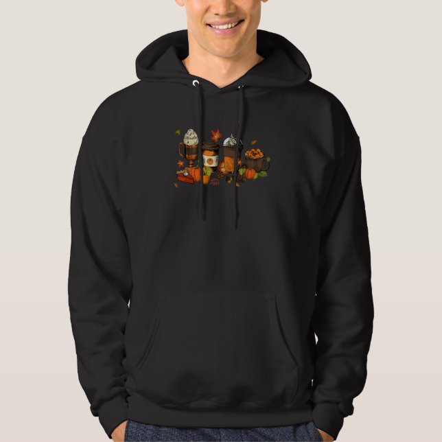 Kürbisgewürz-Kaffee-Latte-Herbst-Fall-Saison-Kaffe Hoodie (Vorderseite)