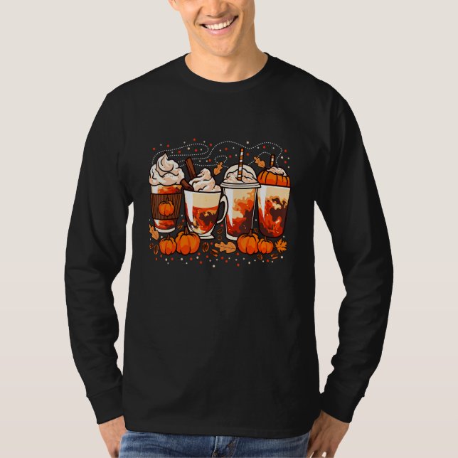 Kürbisgewürz-Kaffee-Latte Herbst-Saison T-Shirt (Vorderseite)