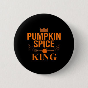 Kürbisgewürz König Kaffee Liebhaber Halloween Und Button