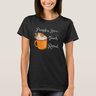 Kürbisgewürz Lehren Wiederholen Herbst Kaffee Lehr T-Shirt