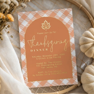 Kürbisgewürz Orange Karo Thanksgiving-Dinner Folieneinladung
