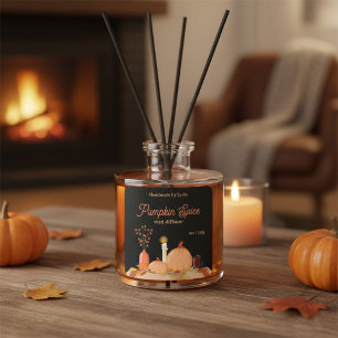 Kürbisgewürz-Reed-Diffuser-Etikett Quadratischer Aufkleber