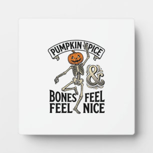 Kürbisgewürz-Skelett Vintage-Halloween-Tanz-Shi Fotoplatte