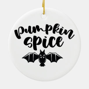 Kürbisgewürz - süßliches Halloweenbat Keramik Ornament