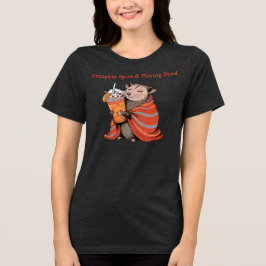 Kürbisgewürz & Totstellen Lustiger Opossum Herbst Tri-Blend Shirt
