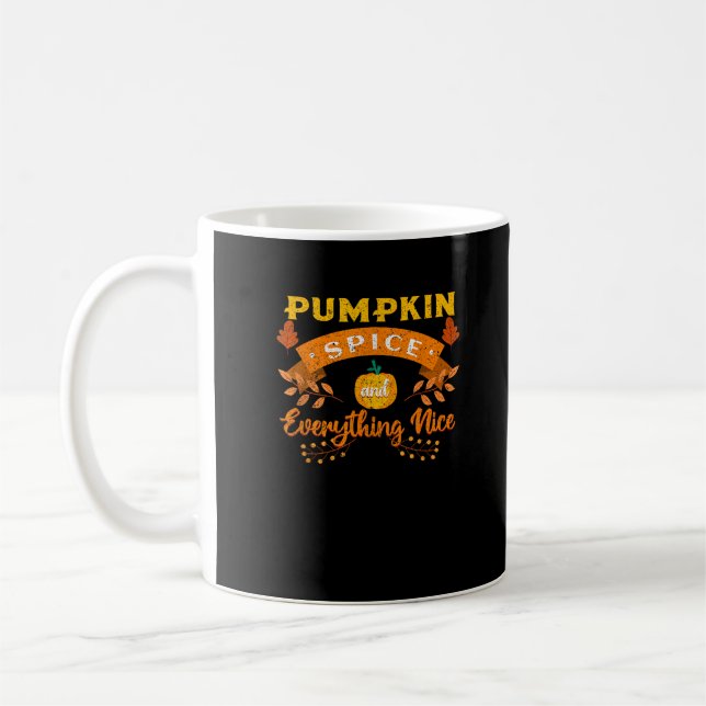 Kürbisgewürz und alles Gute Fall Kaffee Latte Kaffeetasse (Links)
