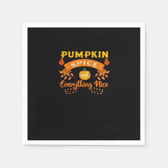 Kürbisgewürz und alles Gute Fall Kaffee Latte Serviette (Vorderseite)
