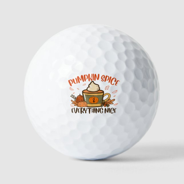 Kürbisgewürz und alles Nizza Fall Halloween Golfball (Vorderseite)