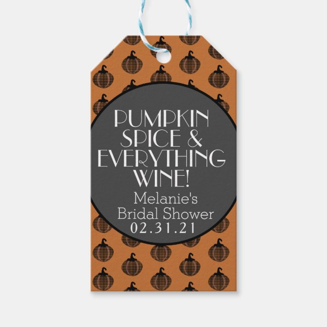Kürbisgewürz und Brautparty Geschenkanhänger (Vorderseite)