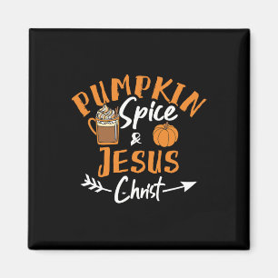Kürbisgewürz und Jesus Christus Spaß fallen Christ Magnet