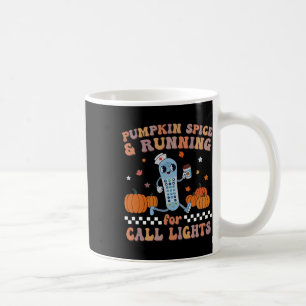 Kürbisgewürz und Läufen für Anruflicht er Krankenp Kaffeetasse