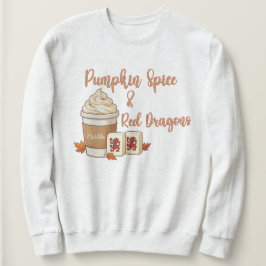 Kürbisgewürz und rote Drachen Mahjong Herbst Sweatshirt