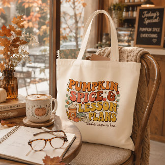 Kürbisgewürz Unterrichtspläne Retro Herbst Lehrer Tragetasche