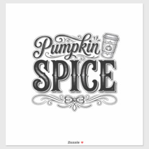 Kürbisgewürz Vintage-Kffee Herbst-Shirt-Design_1 Aufkleber
