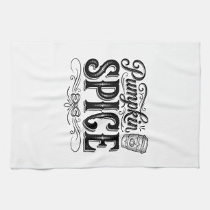 Kürbisgewürz Vintage-Kffee Herbst-Shirt-Design_1 Geschirrtuch