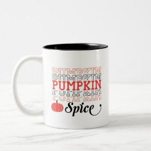 Kürbisgewürz - Wiederholter Text - Herbst Zweifarbige Tasse