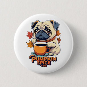 Kürbisgewürz-Zeit Hund Papa Mama Halloween Süßes G Button