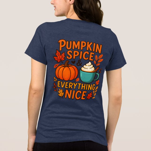 Kürbisgewürze & Alles Nizza Tri-Blend Shirt (Rückseite)