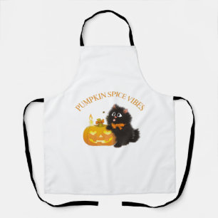 Kürbisgewürze, Halloween, Schwarze Katze, Kürbis Schürze