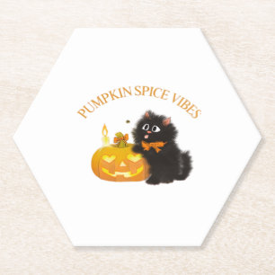 Kürbisgewürze, Halloween, Schwarze Katze, Kürbis Untersetzer