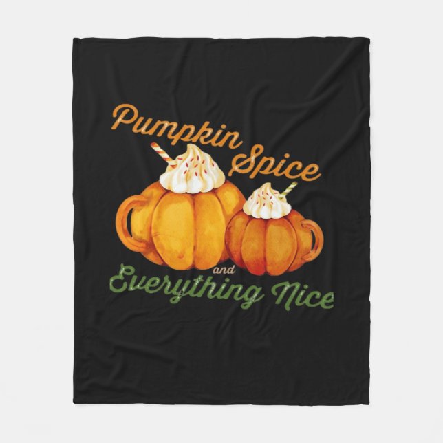 Kürbisgewürze und alles Gute Herbstdesign Fleecedecke (Vorderseite)