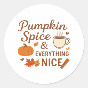 Kürbisgewürze und alles Gute Herbstdesign Runder Aufkleber