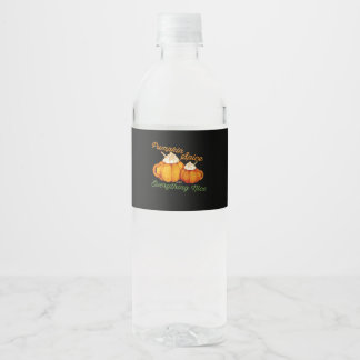 Kürbisgewürze und alles Gute Herbstdesign Wasserflaschenetikett