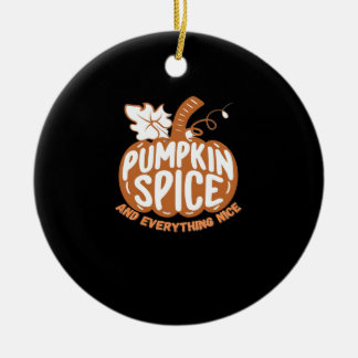 Kürbisgewürze und alles Gute Keramik Ornament