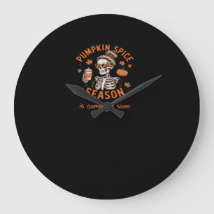 Kürbisgewürzsaison kommt bald Halloween Fal Große Wanduhr