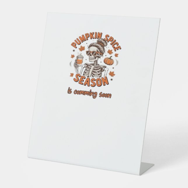 Kürbisgewürzsaison kommt bald Halloween Fal Sockelschild (Vorderseite)