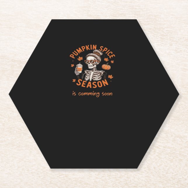 Kürbisgewürzsaison kommt bald Halloween Fal Untersetzer (Vorderseite)