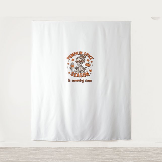 Kürbisgewürzsaison kommt bald Halloween Fal Wandteppich (Vorderseite)