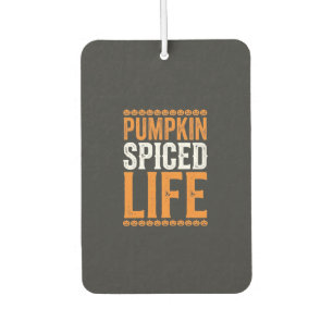 Kürbisgewürztes Leben Halloween-Typografie-Design_ Autolufterfrischer