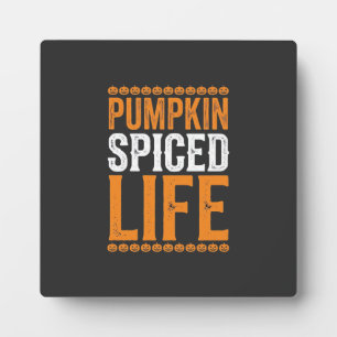 Kürbisgewürztes Leben Halloween-Typografie-Design_ Fotoplatte