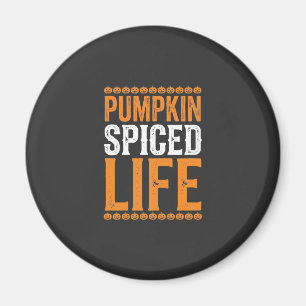 Kürbisgewürztes Leben Halloween-Typografie-Design_ Magnet