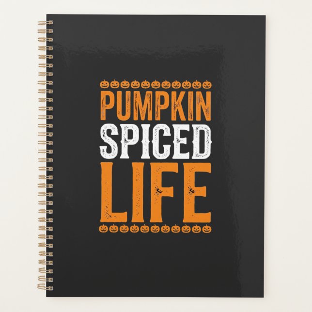 Kürbisgewürztes Leben Halloween-Typografie-Design_ Planer (Vorderseite)
