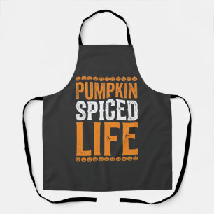 Kürbisgewürztes Leben Halloween-Typografie-Design_ Schürze