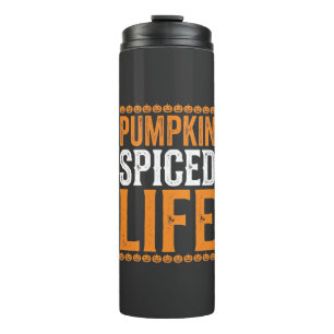 Kürbisgewürztes Leben Halloween-Typografie-Design_ Thermosbecher