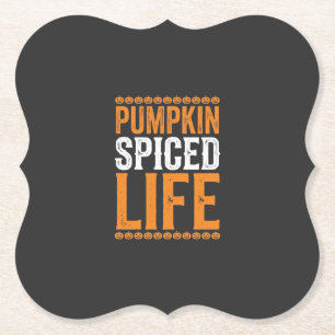 Kürbisgewürztes Leben Halloween-Typografie-Design_ Untersetzer