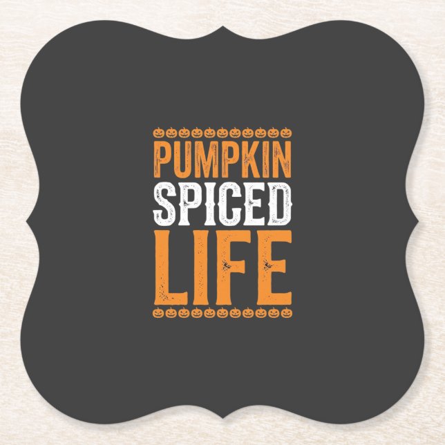 Kürbisgewürztes Leben Halloween-Typografie-Design_ Untersetzer (Vorderseite)