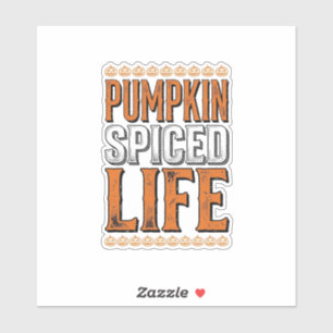 Kürbisgewürztes Leben Vintage-Halloween-Typografie Aufkleber