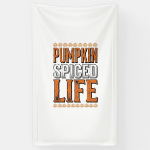 Kürbisgewürztes Leben Vintage-Halloween-Typografie Banner