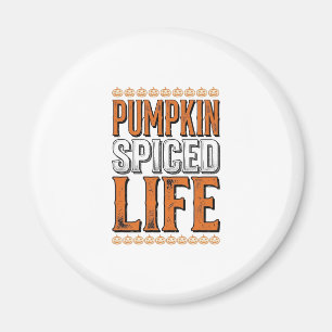 Kürbisgewürztes Leben Vintage-Halloween-Typografie Magnet
