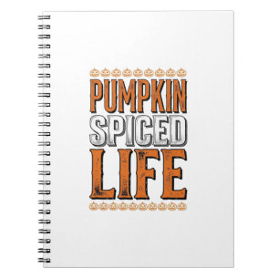 Kürbisgewürztes Leben Vintage-Halloween-Typografie Notizblock